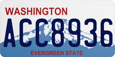 WA license plate ACC8936