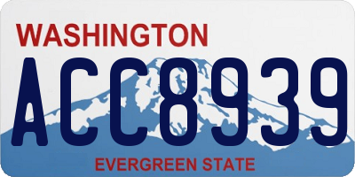 WA license plate ACC8939