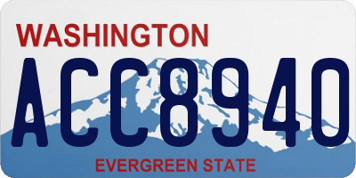 WA license plate ACC8940