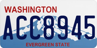 WA license plate ACC8945