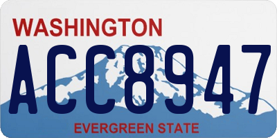 WA license plate ACC8947