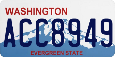 WA license plate ACC8949