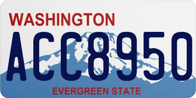 WA license plate ACC8950