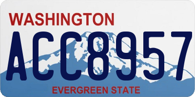 WA license plate ACC8957