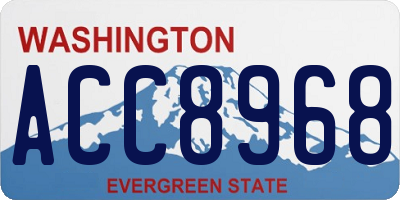 WA license plate ACC8968