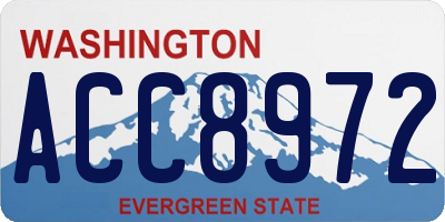 WA license plate ACC8972