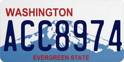 WA license plate ACC8974