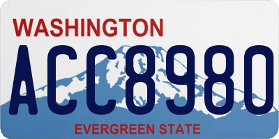 WA license plate ACC8980