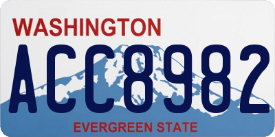 WA license plate ACC8982