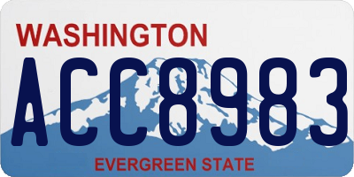 WA license plate ACC8983