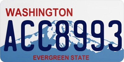 WA license plate ACC8993