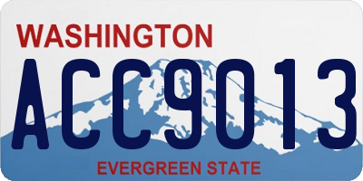 WA license plate ACC9013