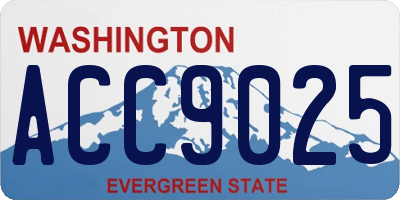 WA license plate ACC9025