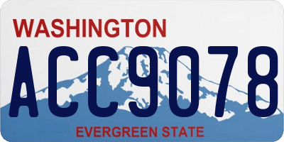 WA license plate ACC9078