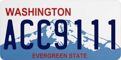 WA license plate ACC9111