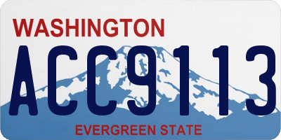 WA license plate ACC9113