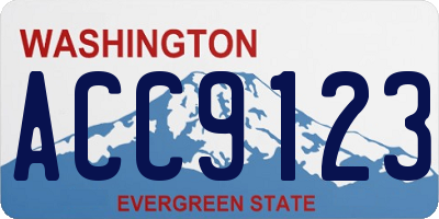 WA license plate ACC9123