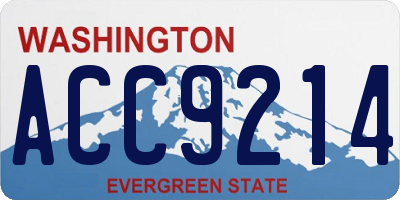 WA license plate ACC9214