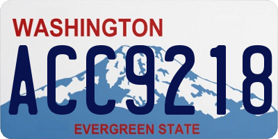 WA license plate ACC9218
