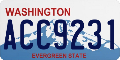 WA license plate ACC9231