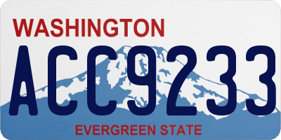 WA license plate ACC9233
