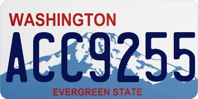 WA license plate ACC9255