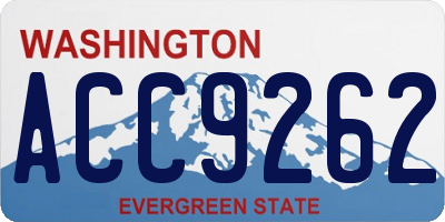 WA license plate ACC9262