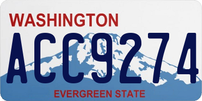 WA license plate ACC9274