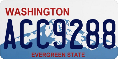 WA license plate ACC9288