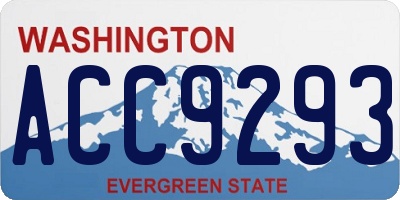 WA license plate ACC9293