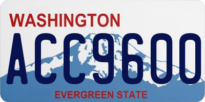 WA license plate ACC9600