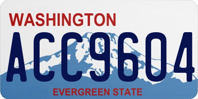 WA license plate ACC9604