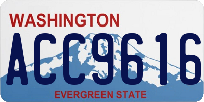 WA license plate ACC9616