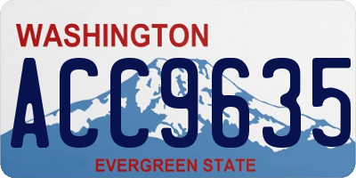 WA license plate ACC9635