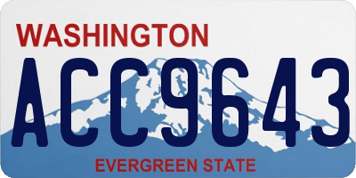 WA license plate ACC9643