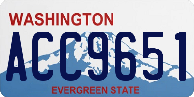 WA license plate ACC9651