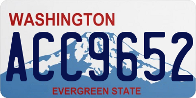 WA license plate ACC9652
