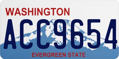WA license plate ACC9654