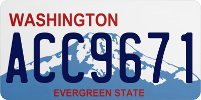 WA license plate ACC9671