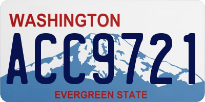 WA license plate ACC9721