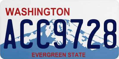 WA license plate ACC9728