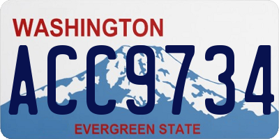 WA license plate ACC9734