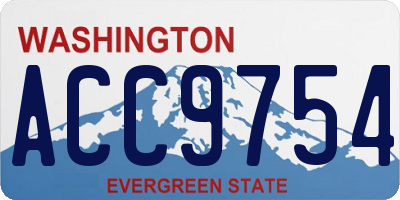 WA license plate ACC9754
