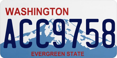 WA license plate ACC9758