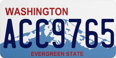 WA license plate ACC9765