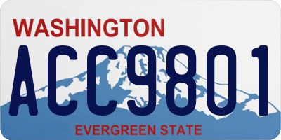 WA license plate ACC9801