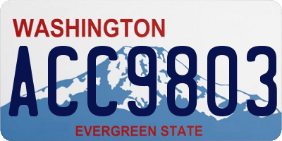 WA license plate ACC9803