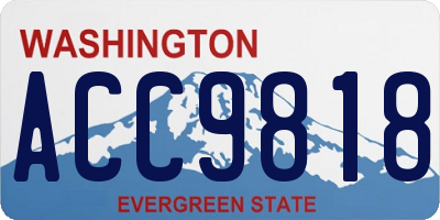 WA license plate ACC9818