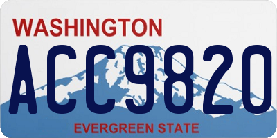 WA license plate ACC9820