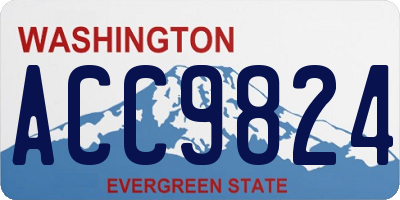 WA license plate ACC9824